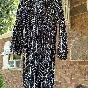 Black and white belted boutique dress
